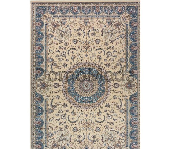 Высокоплотный ковер Royal Esfahan-1.5 2879A Cream-Blue - высокое качество по лучшей цене в Украине
